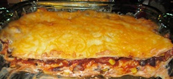 Mexican Lasagna Sans Black Olives