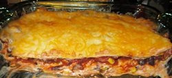 Mexican Lasagna Sans Black Olives