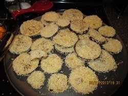 eggplant slices for eggplant parmesan recipe