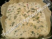 vegetarian quiche ready to bake