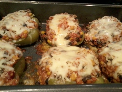 baked vegetarian stuffed peppers recipe